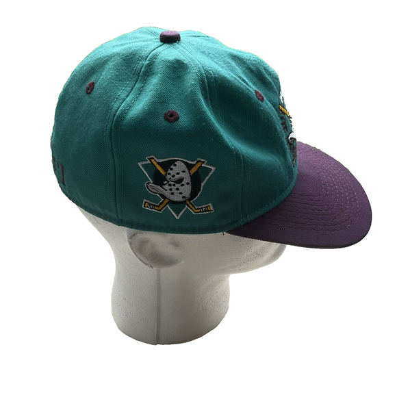 Vintage NHL Anaheim Mighty Ducks #1 Apparel Fitted Hat Size 7.25 Hockey team USA - Picture 3 of 16